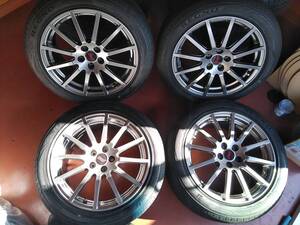 Sti M.A.TアルミWheels4本set5穴100 BRIDGESTONEBridgestone215/50R17deep treadバリ溝夏TiresREGNO202010ImprezaスポーツWRX