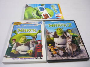 [管00]【送料無料】DVD 3枚セット シュレック 1 ＆ 2 ＆ 3・D SHREK 3D ドリームワークス 海外版 3D眼鏡付き まとめ