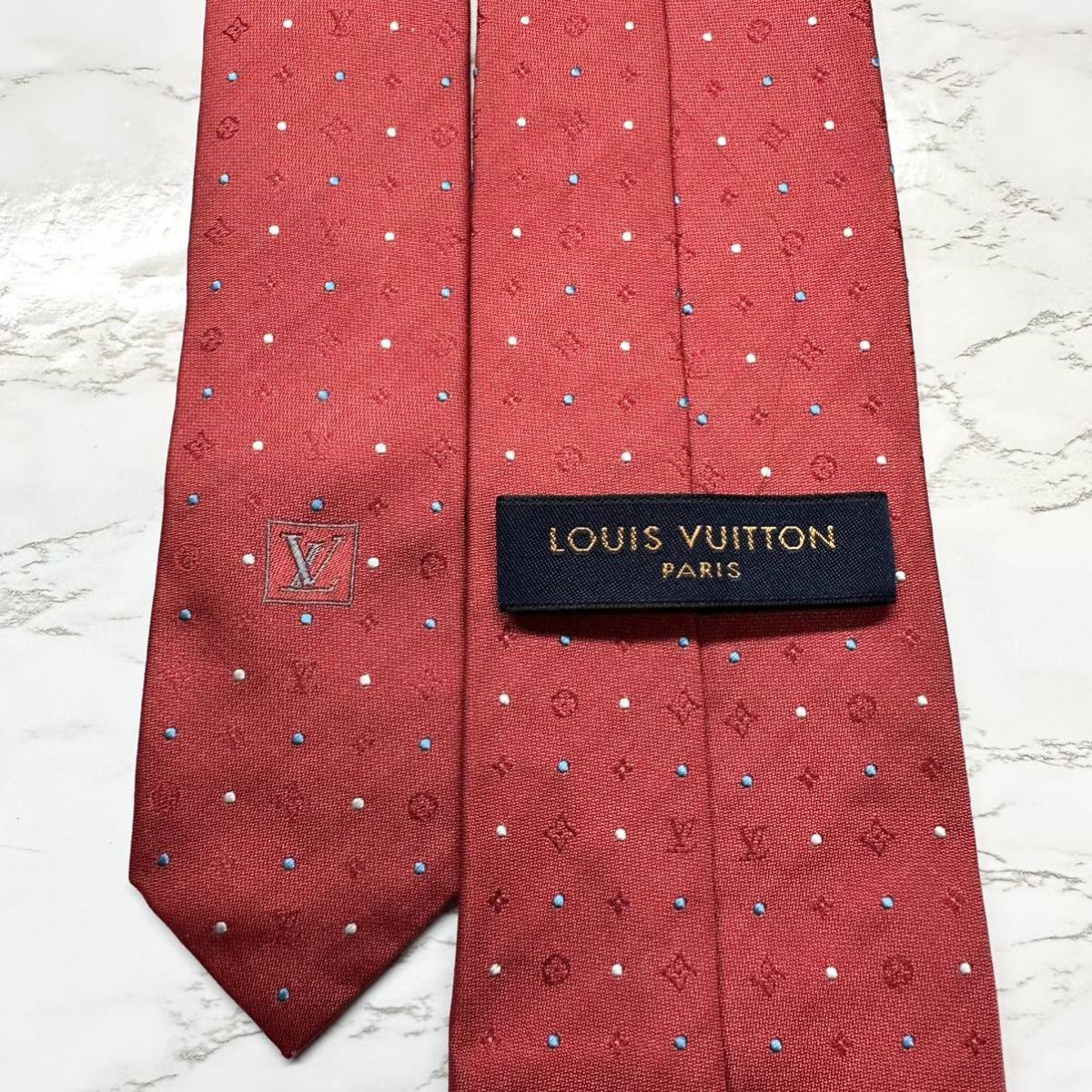 極美品 現行タグ 人気 LOUIS VUITTON ネクタイ シルク100% モノグラム