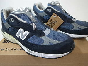 【送料無料 即決】海外限定 日本未発売 NEW BALANCE UK製 W991NV 25.5cm US8.5 新品 NAVY 紺 ネイビー MADE IN ENGLAND 英国製 イギリス製