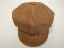 【送料無料 即決】New York HatニューヨークハットNewYorkHat Vintage Leather Spitfireビンテージ加工 革製キャスケットRust Lアメリカ製_画像3