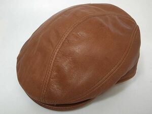 【送料無料 即決】New York HatニューヨークハットNewYorkHat USA製 Vintage Leather 1900ビンテージ加工レザー革製ハンチングBrandy S/M