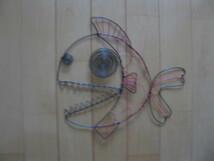 魚　ピラニア　ワイヤーアート　ワイヤークラフト　針金細工　ハンドメイド　壁飾り_画像3