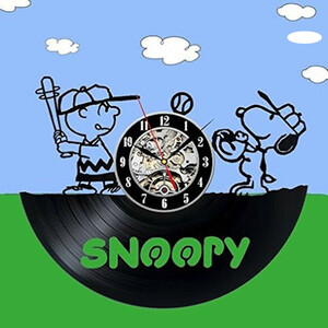 スヌーピー　Snoopy チャーリーブラウン　アメリカ　レコード クロック 時計 壁掛け時計 ウォールクロック POP DIY インテリア
