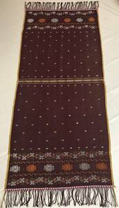 古布　イカット　インドネシア　スマトラ島　バタック族　儀礼用布　ウロス　約60年前　検 ビーズ刺繍 布 バティック インド更紗 更紗
