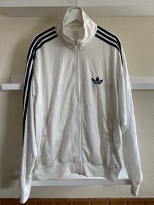 adidas Adidas jersey size XL white × black to ref . il Vintage 