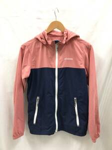 Columbia Colombia nylon jacket Wind breaker pink x navy Kids L size 23032401f2