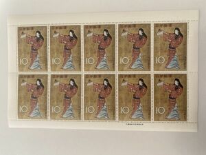 ☆即決　10円切手　切手シート　切手趣味週間　女舞姿　1961　まるまります