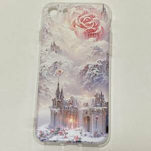 新品 iphoneケース 7/8/SE2.3用 綺麗な雪のお城 雪の女王 メルヘン 薔薇 白い世界 雪景色 綺麗 グラフィック柄 ファンタジー 実写
