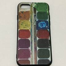 新品 iphoneケース　7/8/SE2.3用 画家のパレット風イラスト 油絵 水彩 絵の具と筆 おもしろケース ユニーク お絵描き美術部 芸術_画像1