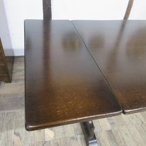 イギリス アンティーク 家具 ダイニングテーブル ドローリーフテーブル 拡張天板 作業台 木製 英国 TABLE 6065d_画像9