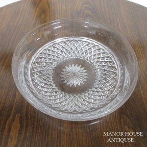 イギリス ガラスボウル プレスドグラス 小物入れ フラワーベース 花器 置き物 飾り 英国 glass 1860sb