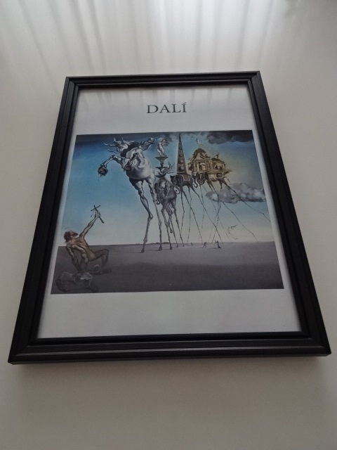 Marco de arte § Marco A4 (seleccionable) con póster fotográfico § Salvador Dalí § Tentación de San Antonio, Surrealismo, Estilo vintage, Cuadro, Blanco, muebles, interior, Accesorios de interior, otros