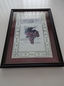 アートフレーム§A4額(選択可)写真ポスター付§葡萄・ブドウ・アンティーク風・ヴィンテージ風・ワイン・フルーツ・果物・ぶどう