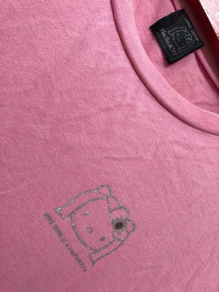 サンリオ★ハローキティー 半袖 Tシャツ モノコムサ hello kitty ラインストーン付き ピンク色