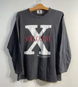 редкость 90s Malcolm X long футболка Vintage maru com X USA