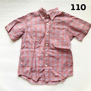 【110】ラルフローレン 半袖シャツ チェック柄 ボタンダウンシャツ マドラスチェック ピンク 男の子 女の子