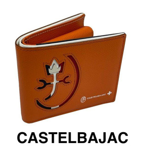 カステルバジャック　CASTELBAJAC　財布　二つ折り財布　牛革財布　お洒落な財布　032613-2　オレンジ