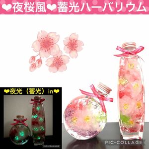 【桜】〜癒しの春桜〜夜光石＆蓄光ホログラムin夜桜風ハーバリウム　オーダー受付ページ