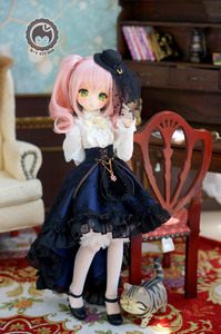 MDD (S/M胸)、ゴシックドレス５点セット★ブルー