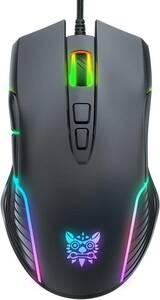 RGBge-ming mouse wire USB optics type computer mouse RGB backlight attaching 6.. adjustment possibility 6400DPI onikuma cw905