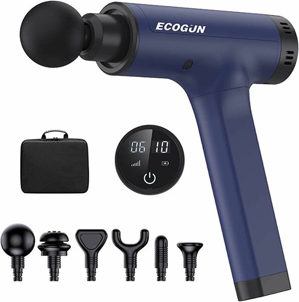 ECOGUN 筋膜リリースガン 筋膜ガン 6段階スピード 強力振動 690g超軽量 2400mAh大容量 充電式 静音 筋肉リラック ハンディガン 携帯便利