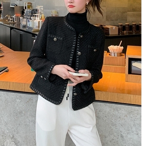  lady's tweed jacket black color XXL