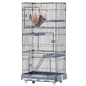  cat cage cat cage pet cage with casters cat gauge large many head .. cat door 1 step 2 step 3 step possibility (3 step, gray )