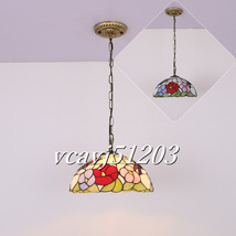 ◆新品◆芸術品◆ペンダントライト ステンドランプ ステンドグラス 花柄 ティファニー 通路用ランプ ベッドルーム用 照明 室内装飾_画像1