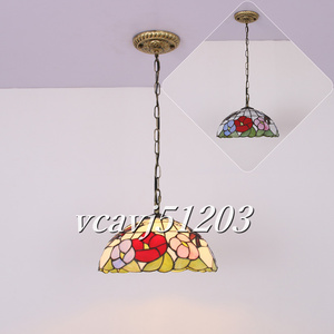 ◆新品◆芸術品◆ペンダントライト ステンドランプ ステンドグラス 花柄 ティファニー 通路用ランプ ベッドルーム用 照明 室内装飾