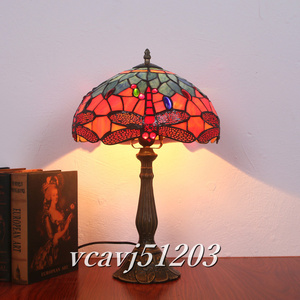 ◆芸術品◆新品◆デスクライト ステンドランプ ステンドグラス 花柄 レトロな雰囲気 ティファニー技法 室内装飾 照明 ランプ