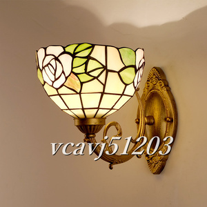 ◆美品◆芸術品◆ウォールライト ステンドランプ ステンドグラス 花柄 ランプ レトロな雰囲気 ティファニー 壁掛け照明