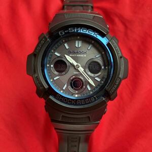 ☆★即決有★☆黒/青 AWG-M100A-1AJF 電波ソーラー G-SHOCK マルチバンド6 CASIO カシオ 腕時計 アナログ／デジタル ★動作確認済★