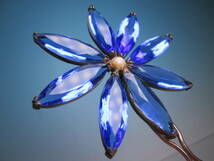 【江月】アンティーク・大振りな青い硝子の花かんざし 19,78g_画像4