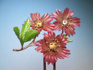 [. month ] antique * engraving skill rose pink Sakura. flower. ornamental hairpin tree box attaching 