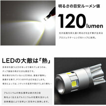 T10 LED球 プロジェクター アルミヒートシンク 4個 ホワイト ポジション ナンバー灯等_画像3