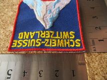 90s スイス SCHWEIZ-SUISSE SWITZERLAND 刺繍ワッペン/山脈PATCH国旗アルプスSWISS国旗 登山ハイキング雪山パッチ旅行スーベニア国旗 D9_画像8