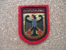 70s ドイツ DEUTSCHLAND ビンテージ中古ワッペン/イーグルVINTAGE鷹タカPATCHビンテージ紋章アップリケSAMPSON'Sパッチ旅行エンブレム D③_画像1