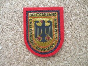 80s ドイツDEUTSCHLANDビンテージGERMANYワッペン/イーグルVINTAGE鷹タカPATCHビンテージ紋章アップリケSAMPSON'Sパッチ旅行エンブレム D③