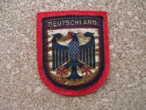 70s ドイツ DEUTSCHLAND ビンテージ ワッペン/イーグルVINTAGE鷹タカPATCHビンテージ紋章アップリケSAMPSON'Sパッチ旅行エンブレム D③