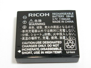 【 中古現状品 】RICOH DB-60 純正バッテリー リコー [管ET651]