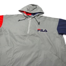 FILA ロングアノラックパーカー S-M グレー ハーフジップ ビッグサイズ 90年代_画像5