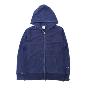 CHAMPION ジップパーカー S ブルー コットン REVERSE WEAVE SHIPS別注