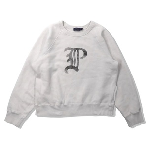 POLO RALPH LAUREN crew neck sweat S white cotton stain included Logo print 