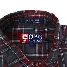 CHAPS RALPH LAUREN ボタンダウンシャツ L グレー チェック コットン ビッグサイズ_画像4