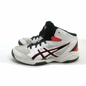 k■【23.5cm】アシックス/asics TBF139 DUNKSHOT ダンクショット バスケシューズ/白/KIDS■12【中古】