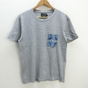 y■ペンドルトン/PENDLETON ポケット付きTシャツ■灰【メンズM】MENS/27【中古】