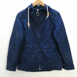 s# United Arrows /GLR with a hood . deck Parker JKT[M] navy blue /MENS/87[ used ]