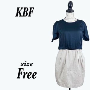 【新品タグ付】KBF ケービーエフ　ストライプドッキングワンピース　ネイビー