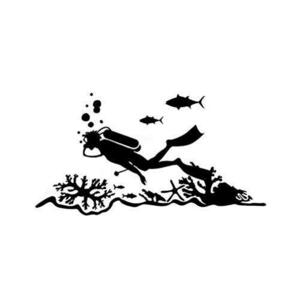 ダイビング　潜水　ダイバー　潜水士　アウトドア　車用ステッカー　潜水クラブ　キャンピングカー　ステッカー1枚ZL（黒）